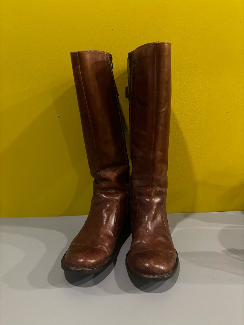 Tall Brown Leather Women's Riding Boots1915